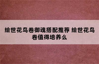 绘世花鸟卷御魂搭配推荐 绘世花鸟卷值得培养么